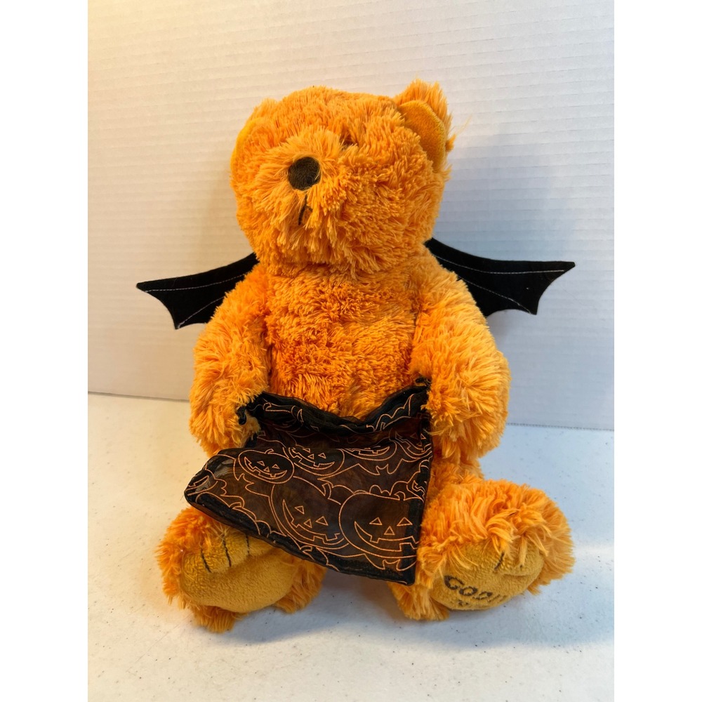 Gund Godiva 2009 Halloween Bat Teddy Bear Orange Plush 46740 Collectible 10in